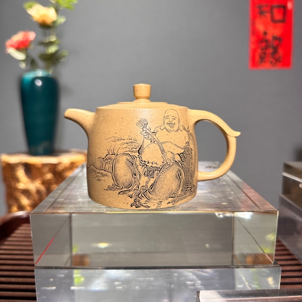全手工精品井栏壶·原矿本山绿泥·200cc