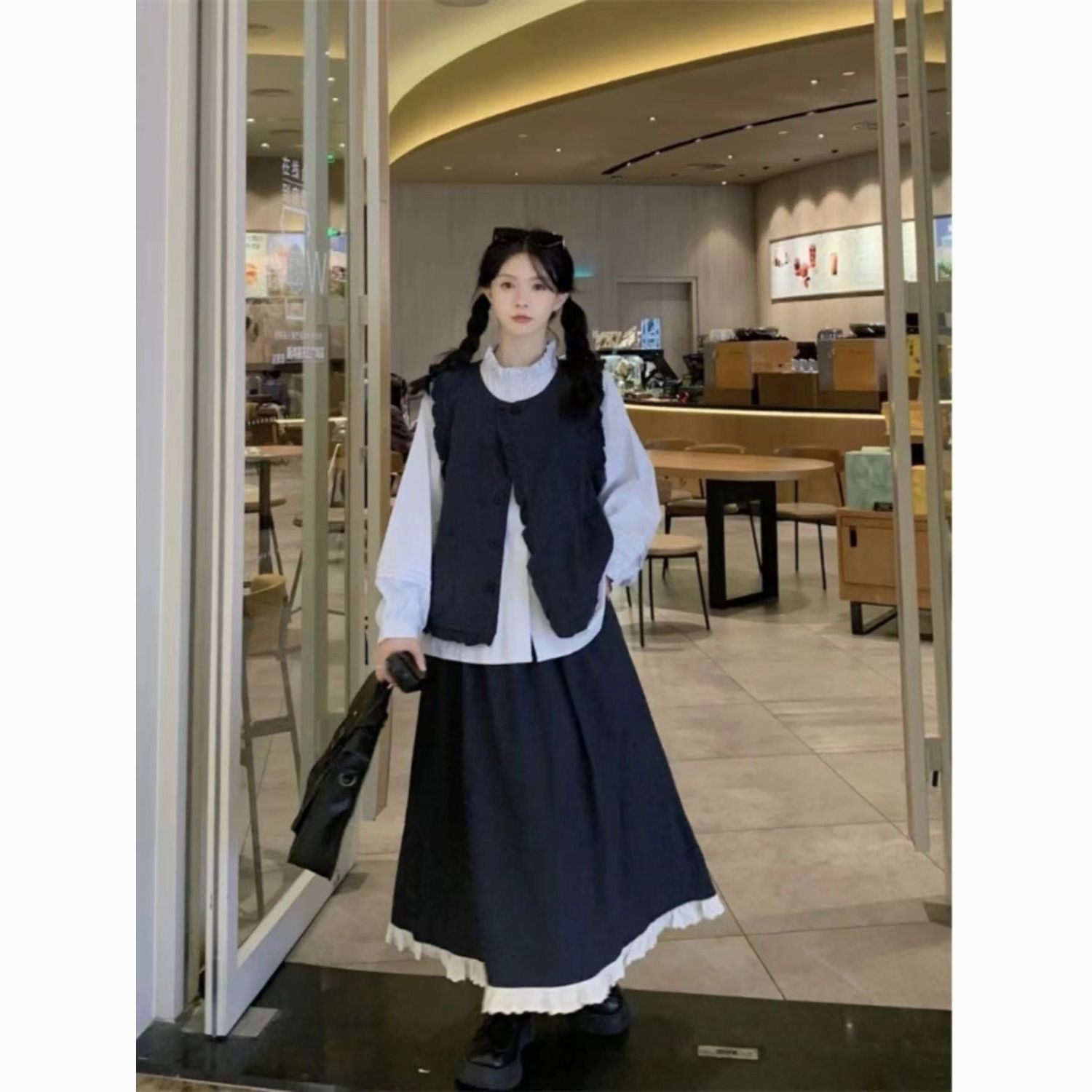 【高品质加厚面料】大码女装秋季小清新气质减龄时尚百搭显瘦套装