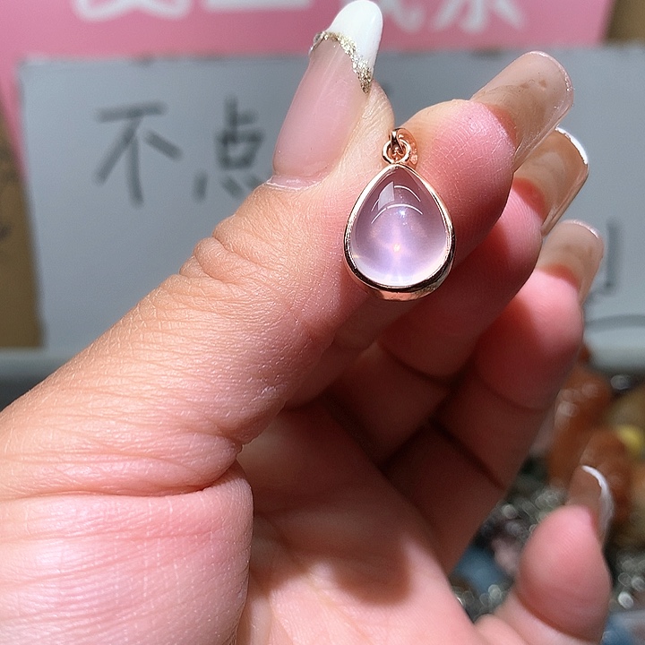 水晶吊坠银S925镶嵌水晶