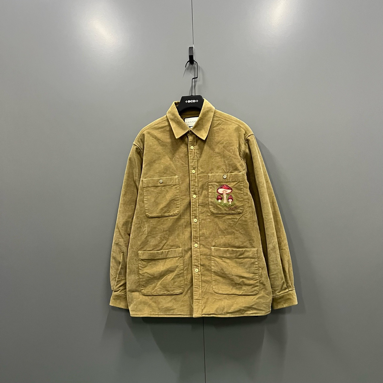 （bb）108 GUCCI 古驰 蘑菇刺绣灯芯绒衬衫 48码/95新/8900/205009