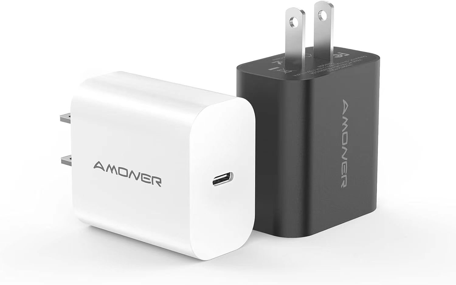 准新品  2个装 出国外大品牌AMONER PD20W充电器套装TYPE-C口