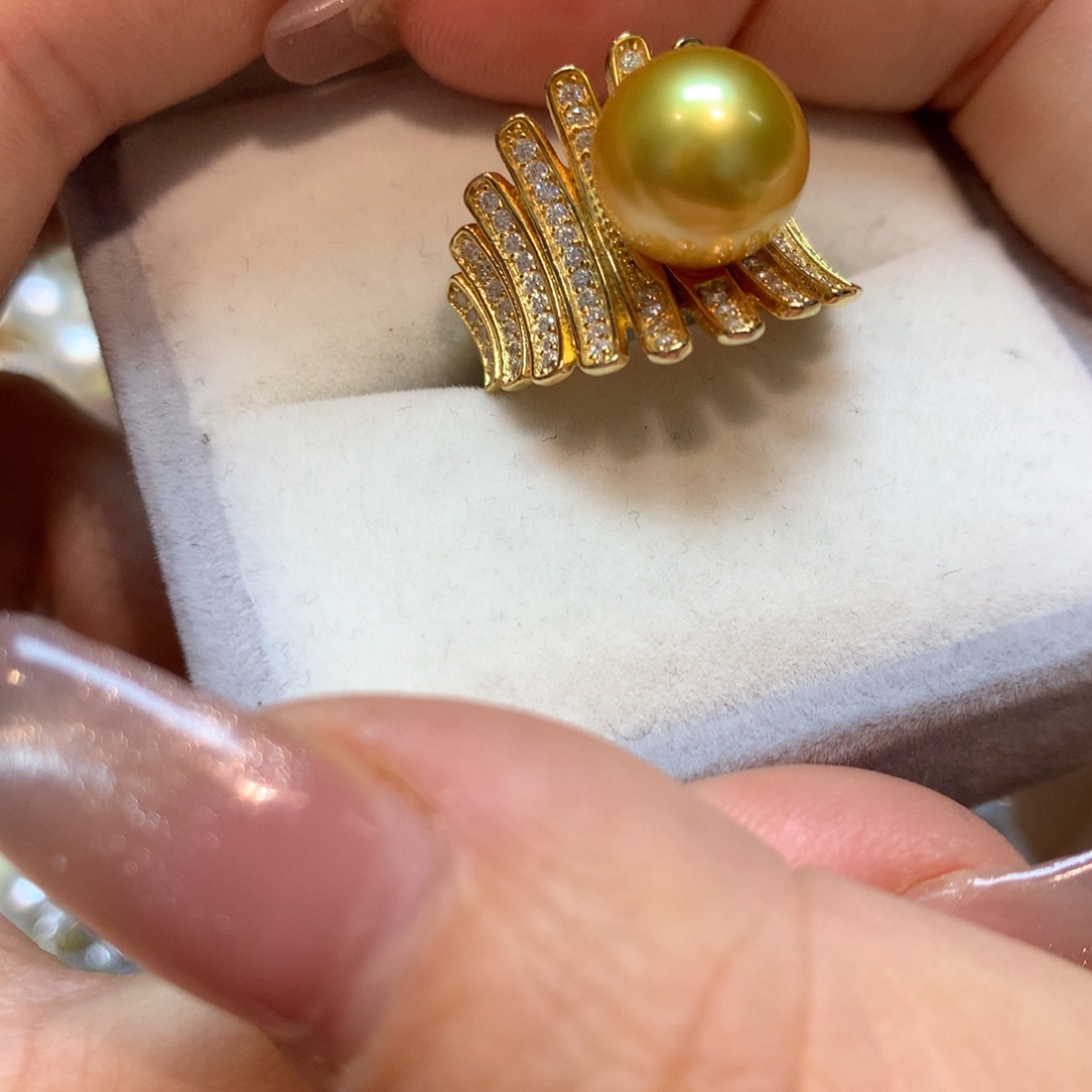 海水珍珠戒指银S925镶嵌