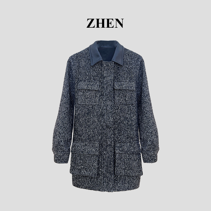 【ZHEN】25K01634 2025气质显瘦时尚百搭上新小众设计感外套