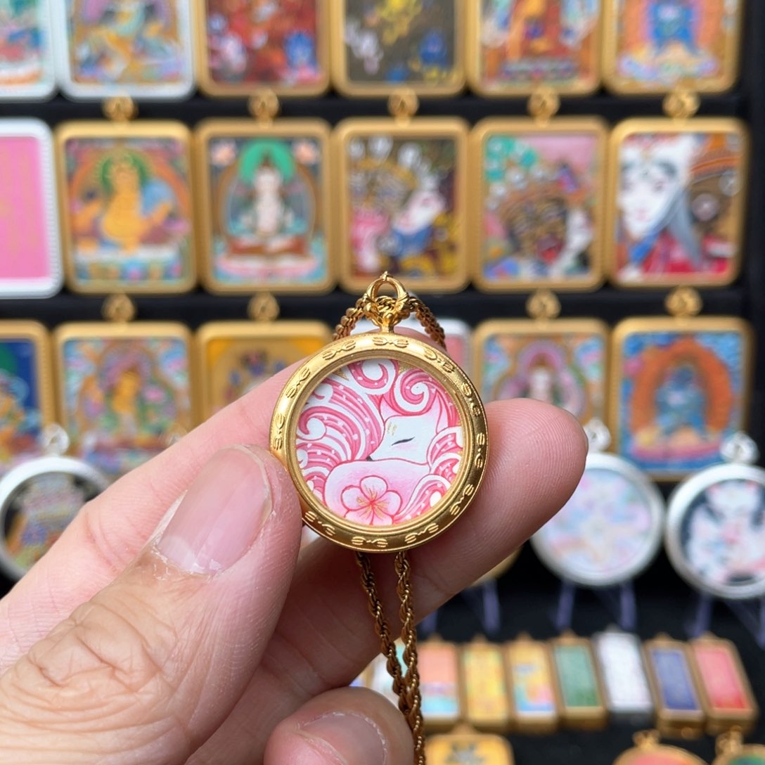 吊坠小*唐趣坊非遗纯手绘唐卡