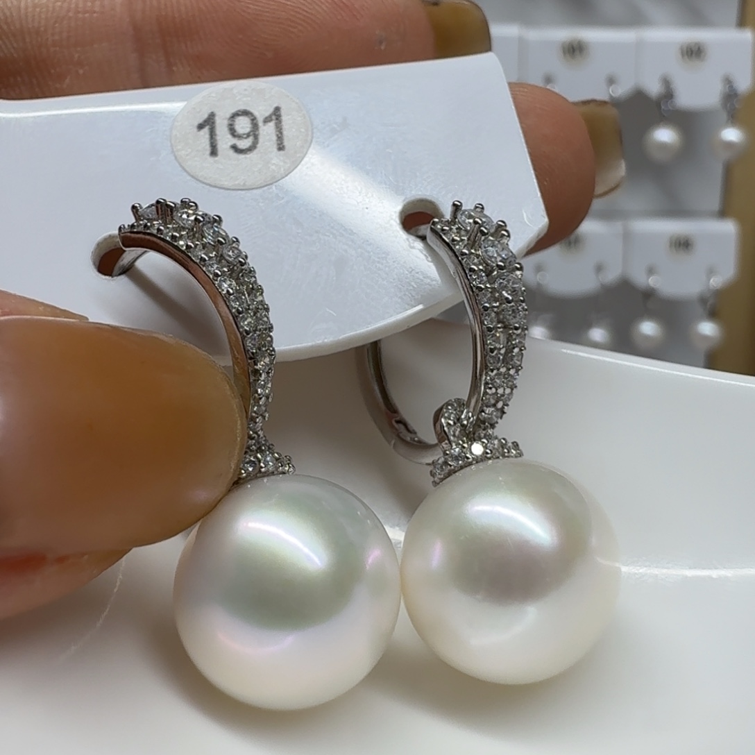 勿***我银S925镶嵌耳饰淡水珍珠珍珠