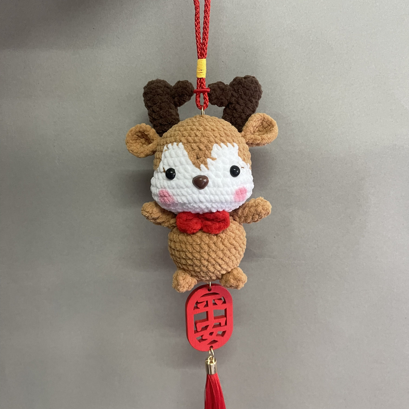 一路平安车挂创意玩偶纯手工钩织玩偶成品现货挂件摆件配饰礼物