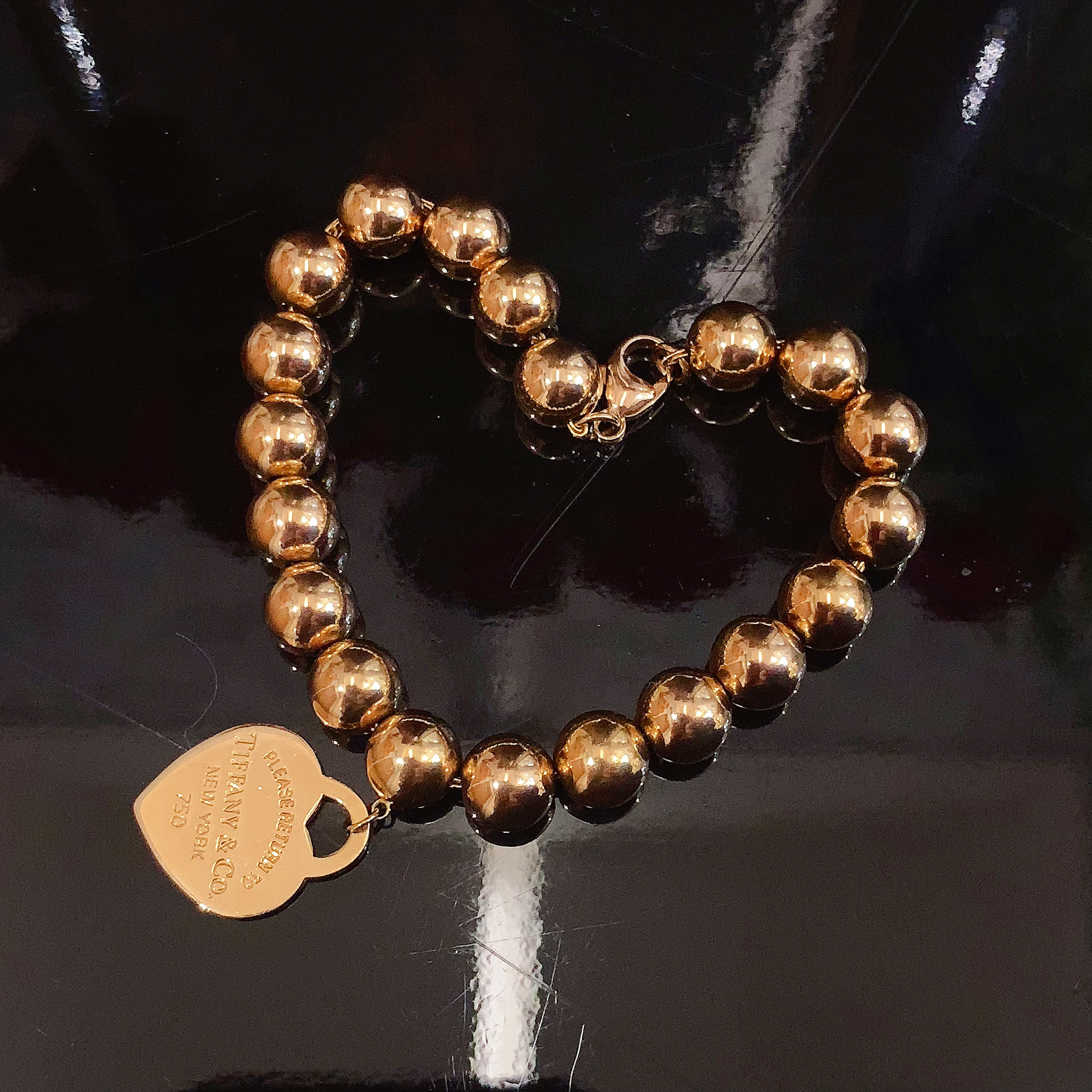 99新 Tiffany & Co./蒂芙尼 99新 珠珠爱心手链大号/K玫/#18