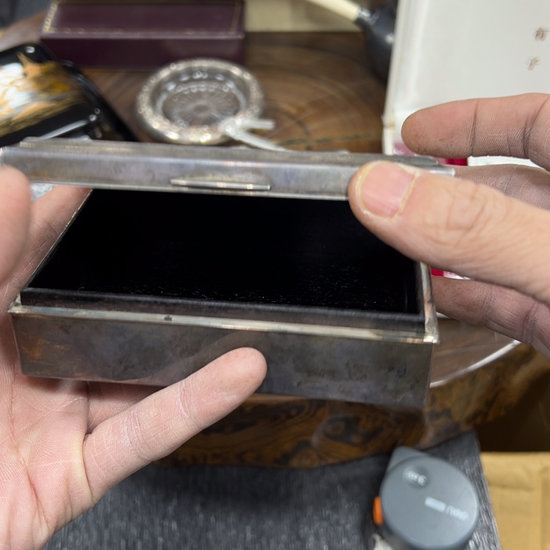 奋***华925银木质日本中古工艺品摆件