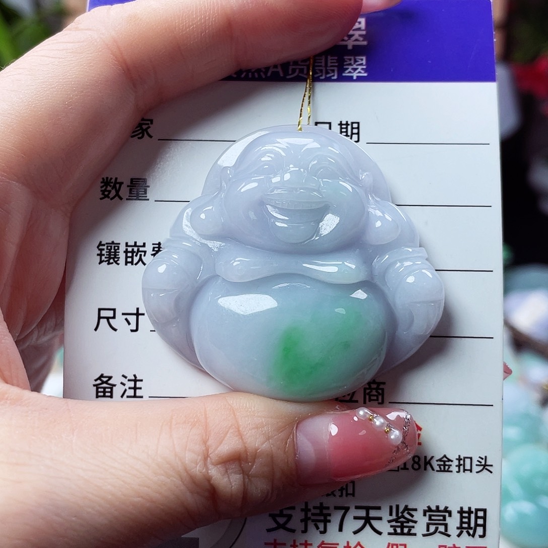 翡翠未镶嵌颈饰佛公16