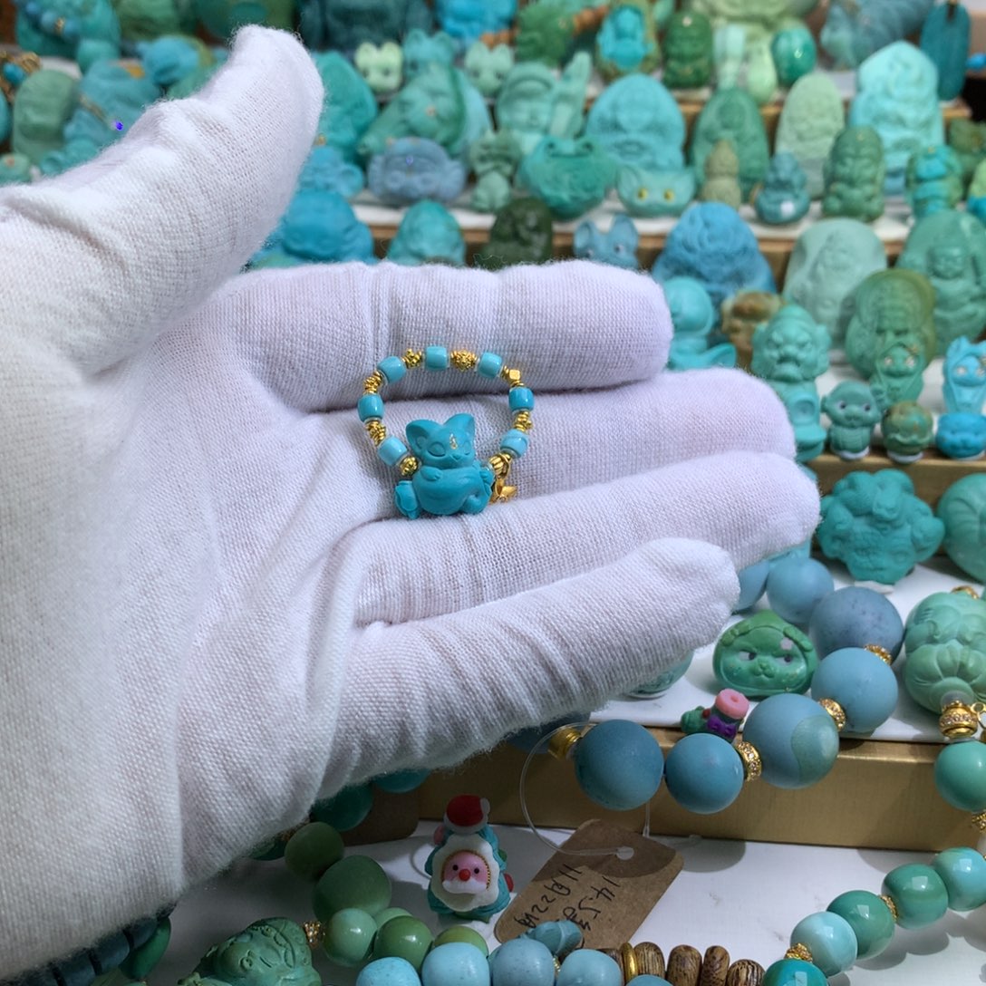 恋****绿松石18K金镶嵌手链