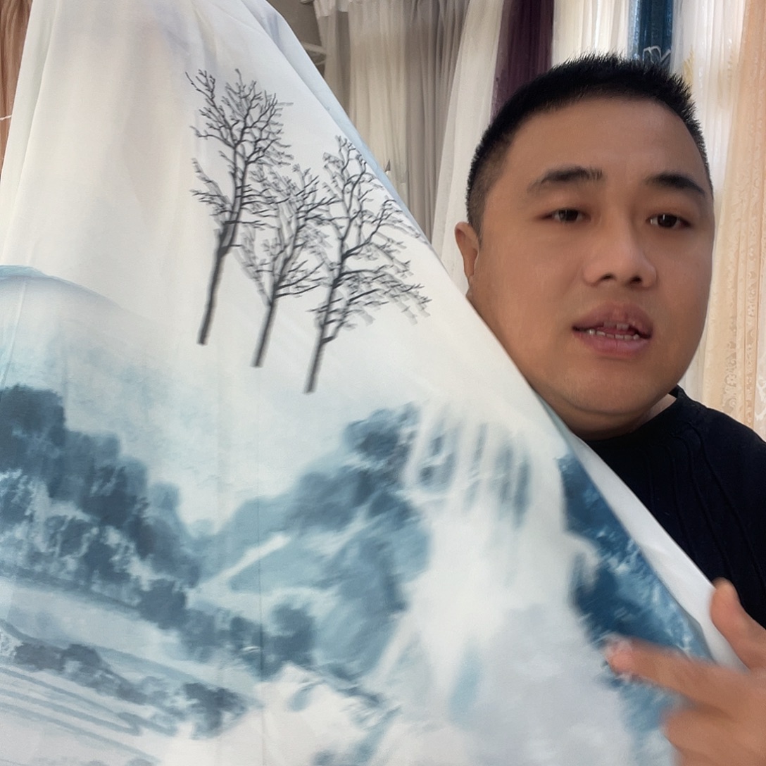 梅***鹿纱定制产品山水8米