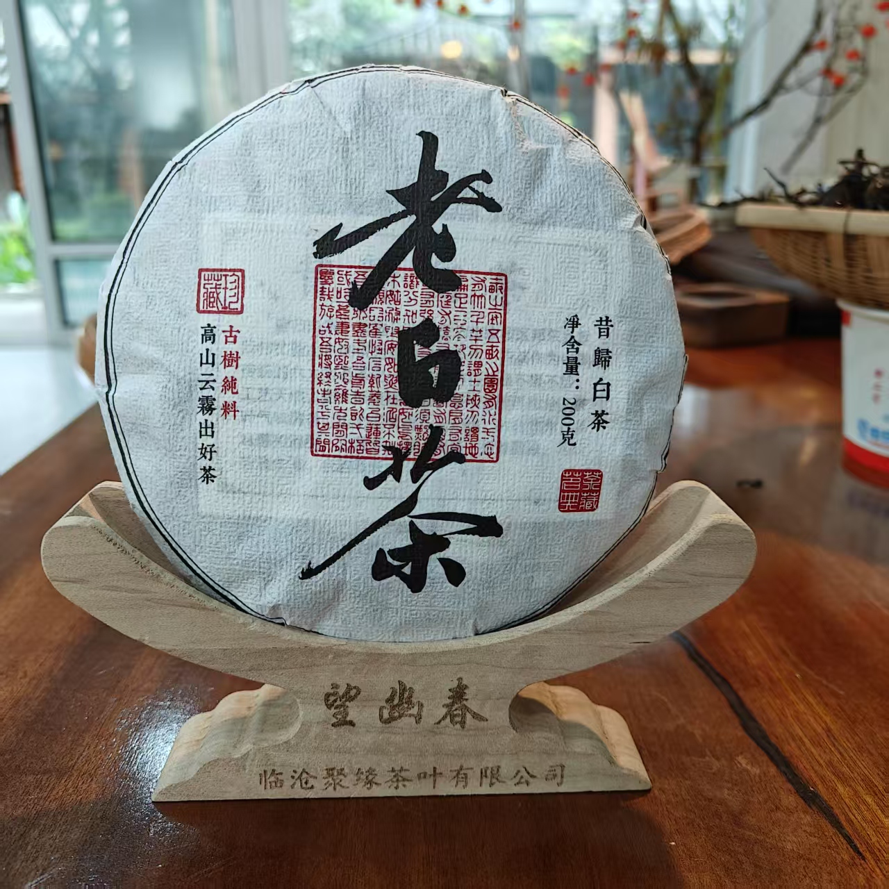 2023年 昔归 头春头采 老白茶200克饼