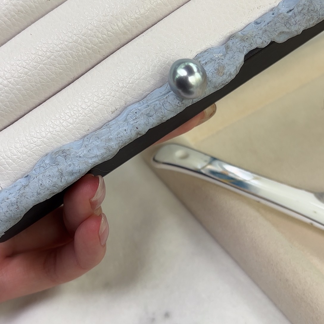 定制海水珍珠裸珠未镶嵌11-12mm铂金灰裸珠一颗