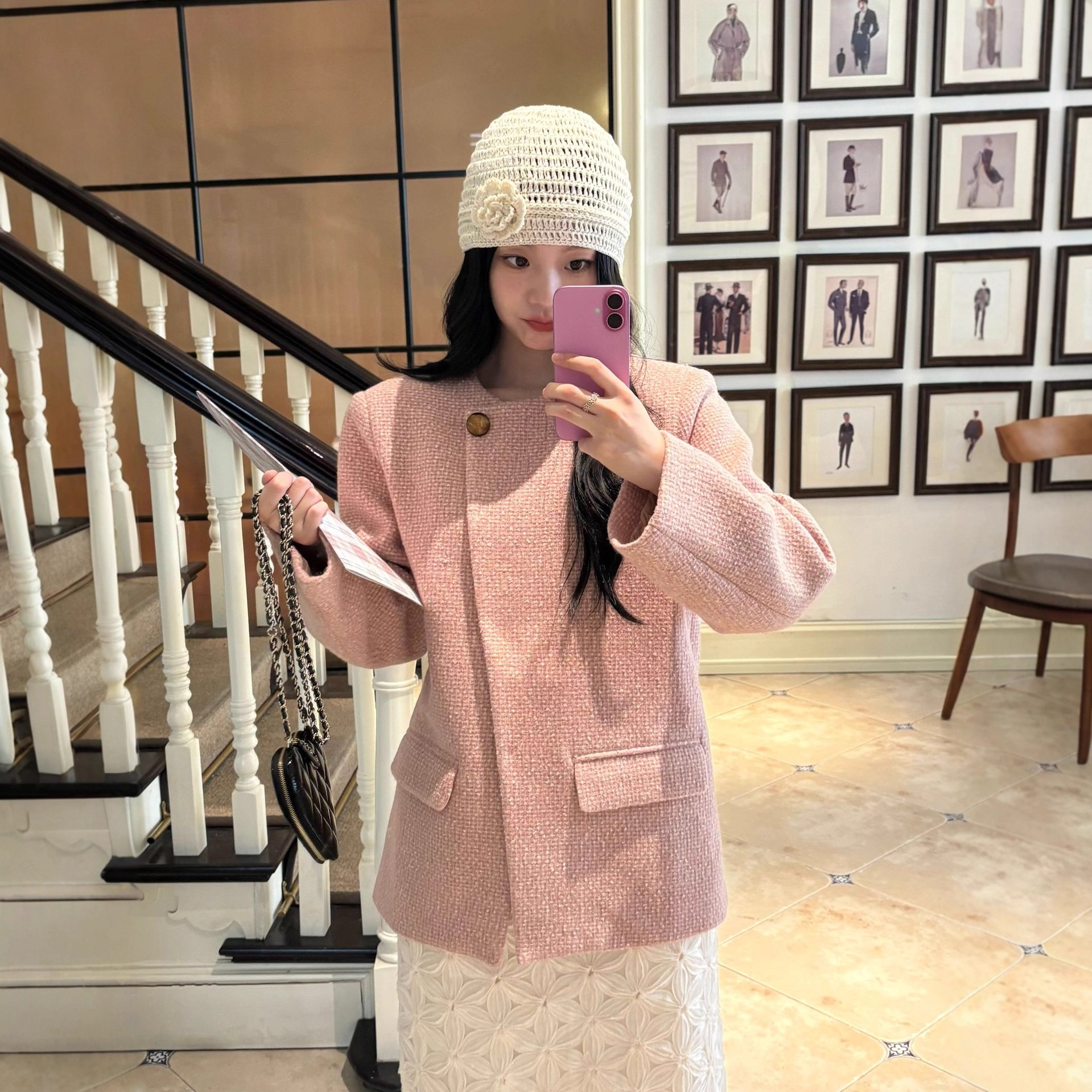 广州十三行25冬少女风甜美可爱宽松斜门襟一粒扣外套女F6902