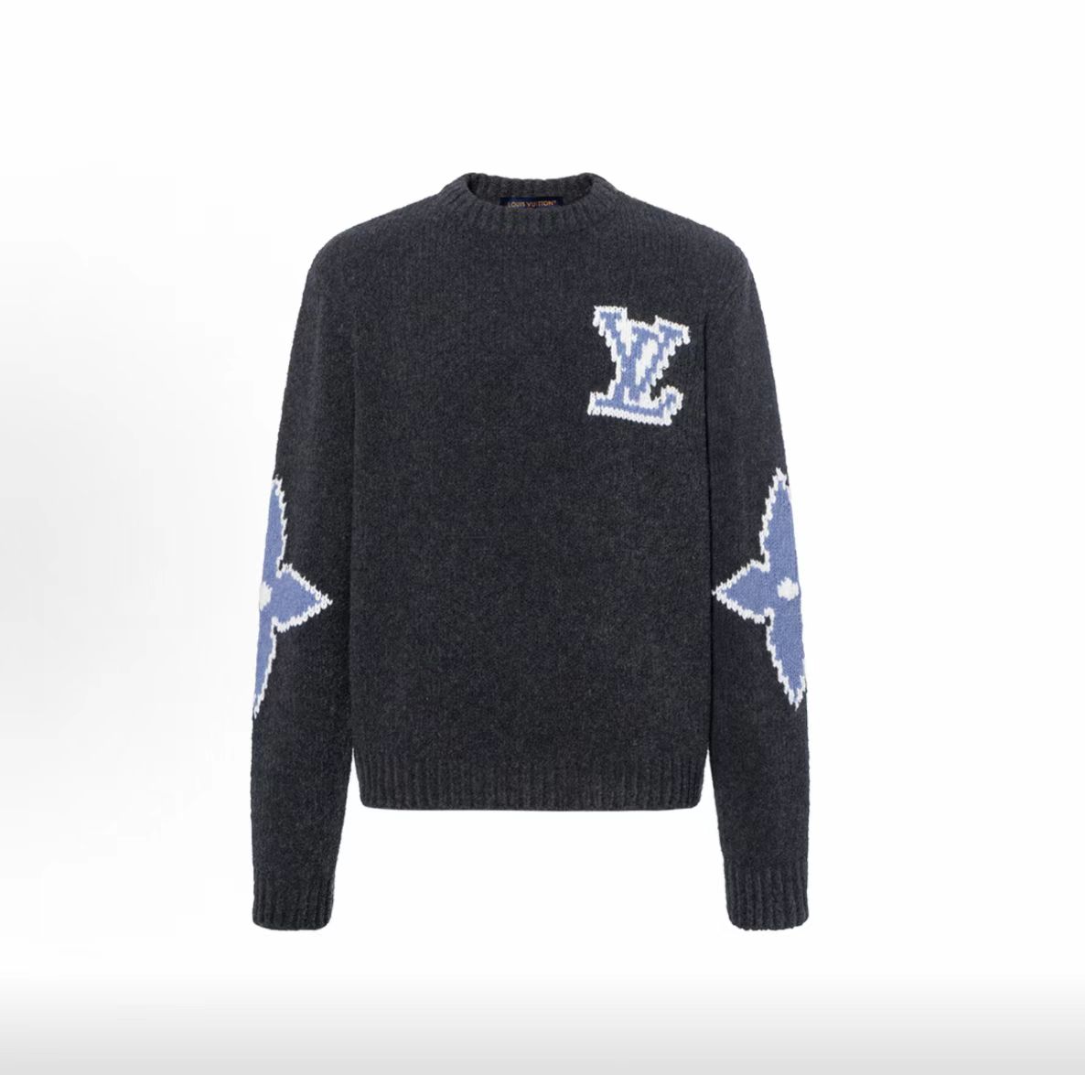 未使用 LouisVuitton/路易威登  纯色字母印花圆领长袖毛衣 