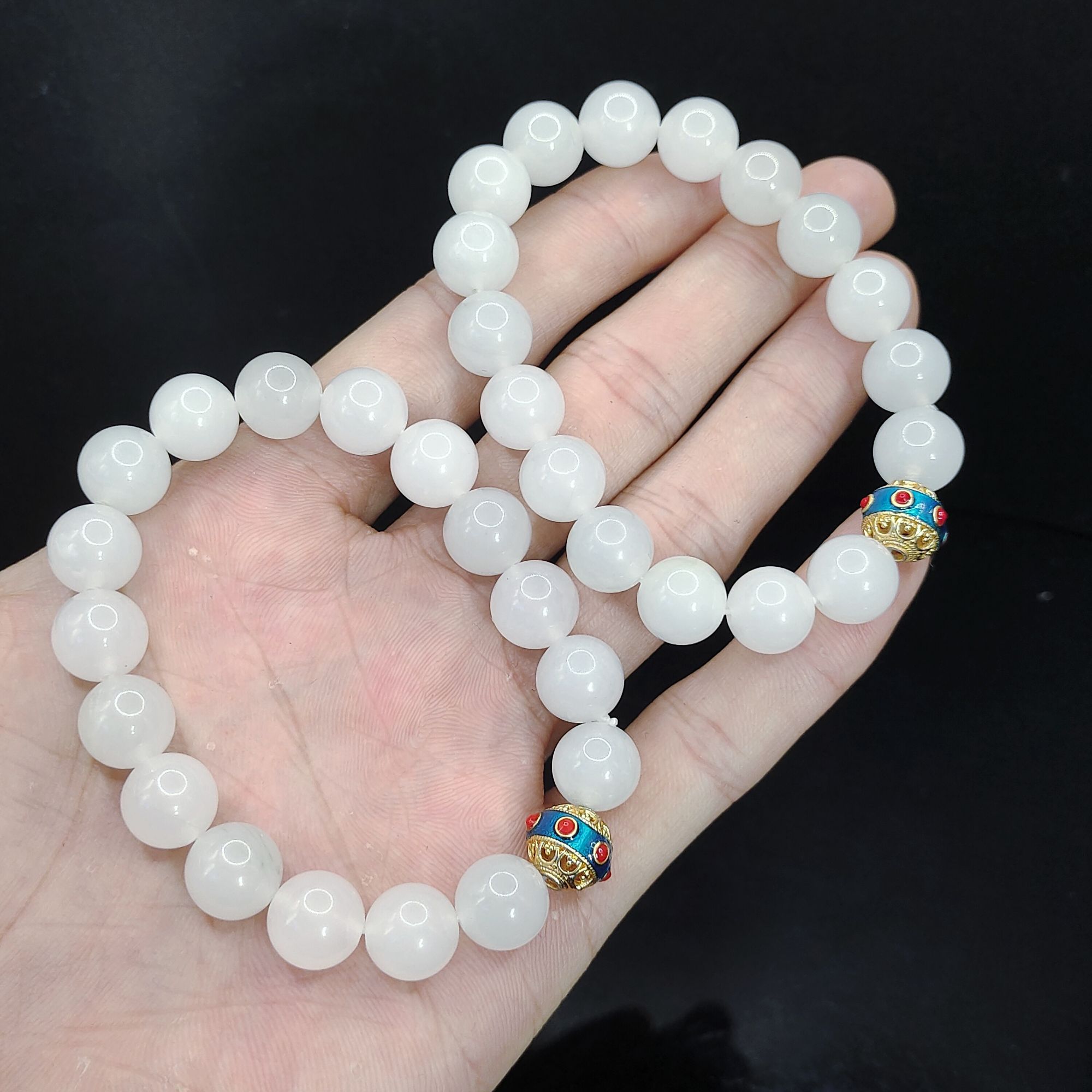 【康康严选】白冰玉DIY单圈手串C4【多样性发其一】约10mm