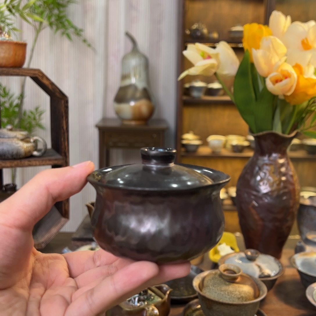 景德镇柴烧乌金手捏