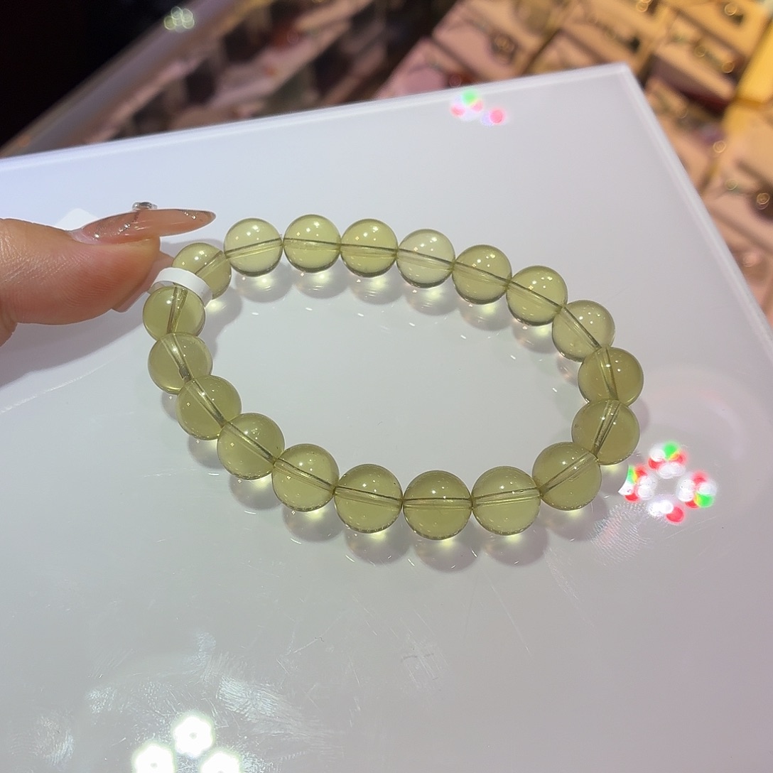 手链未镶嵌水晶柠檬黄水晶手串 10mm