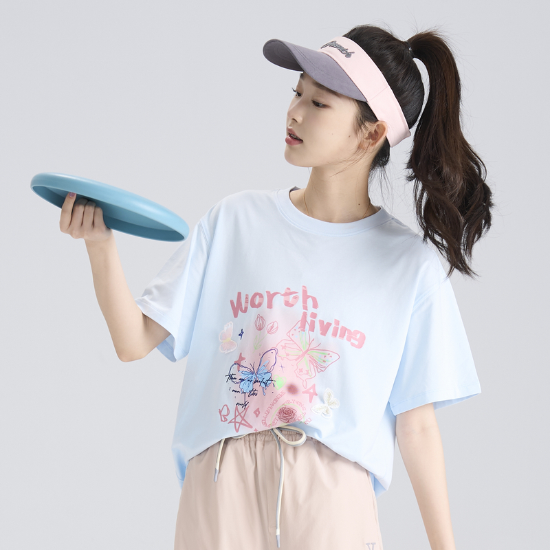 多多一上女中大童25夏款透气吸汗亲肤短T（150-180码）2122A42X