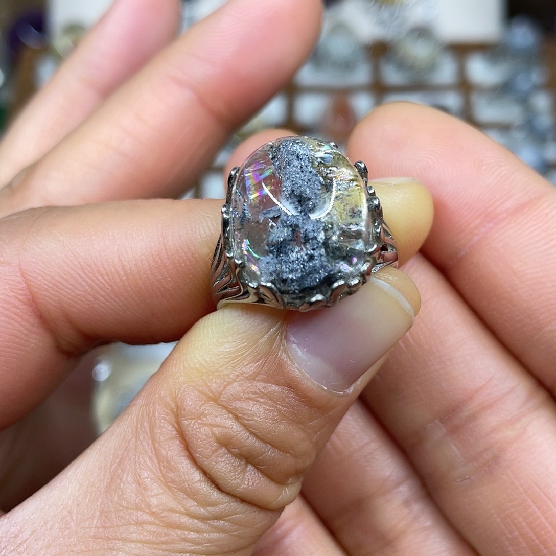 【闪购商品】银S925镶嵌珠宝半成品水晶戒指