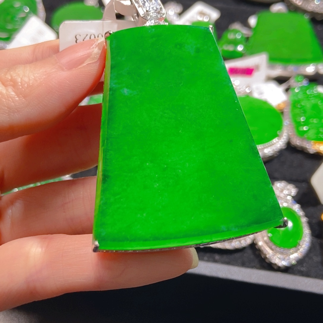 翡翠吊坠(不含链)银S925镶嵌