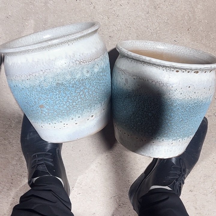 紫砂花盆口径20高度20两只正品