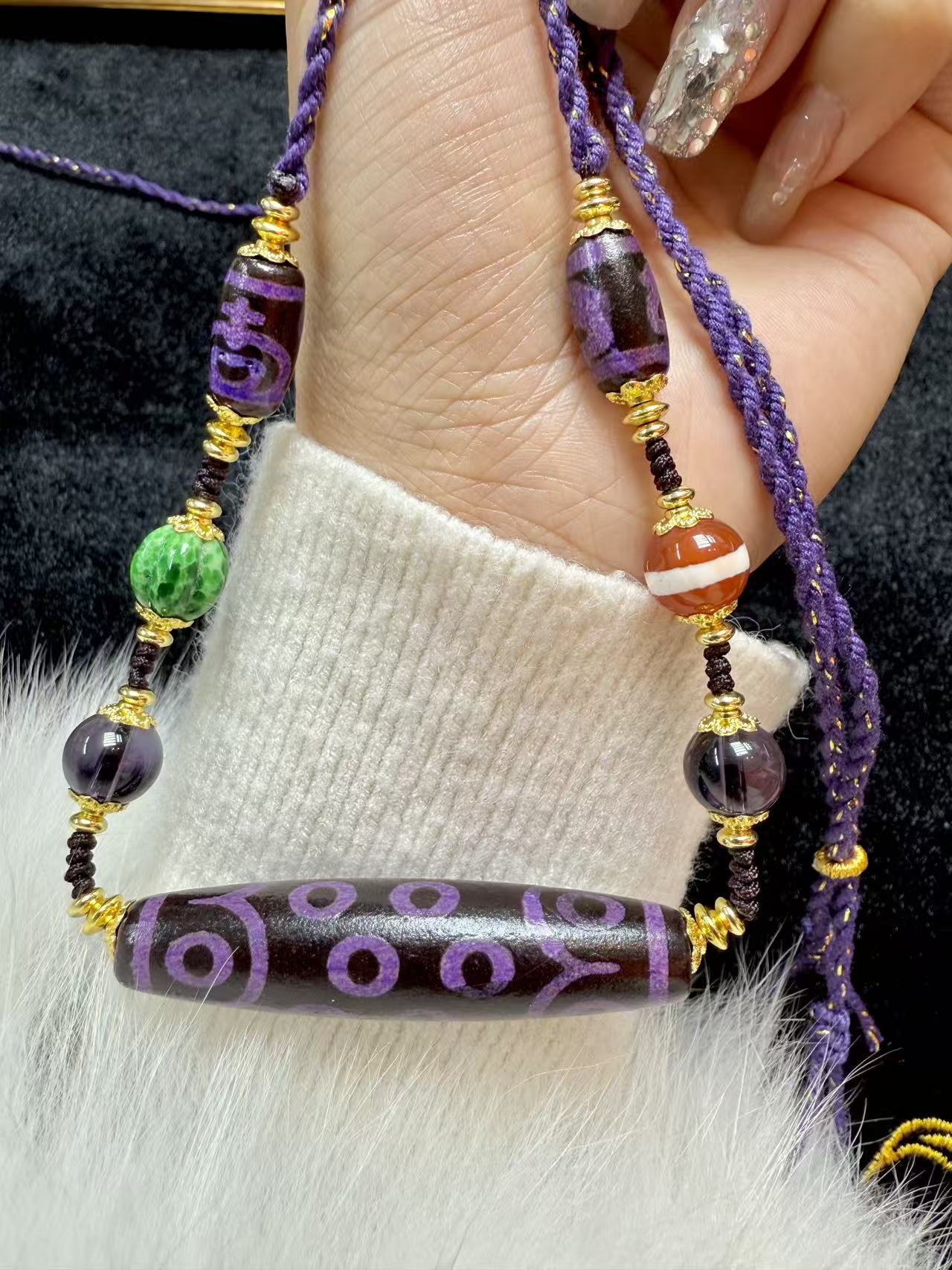 【灰姑娘原创】稀缺九紫天珠多宝项链M3550多样性发一