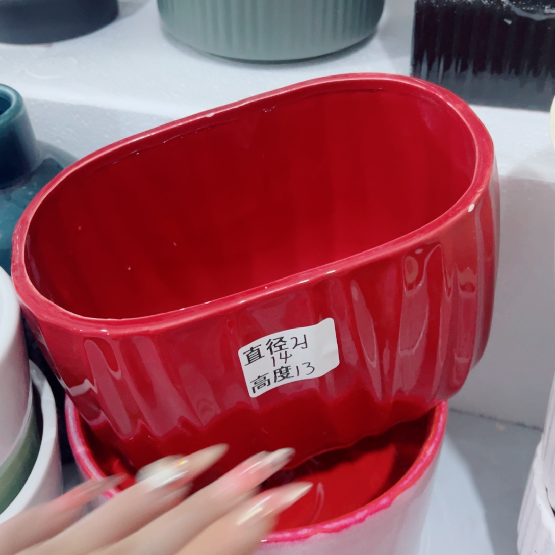 有孔，陶瓷花盆满10米包邮发货