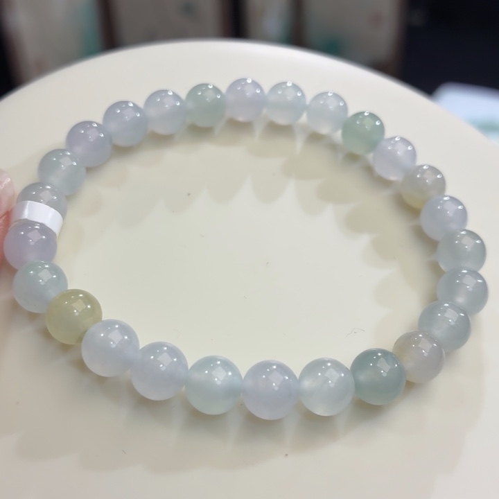 翡翠未镶嵌手链冰胶马卡龙卡7