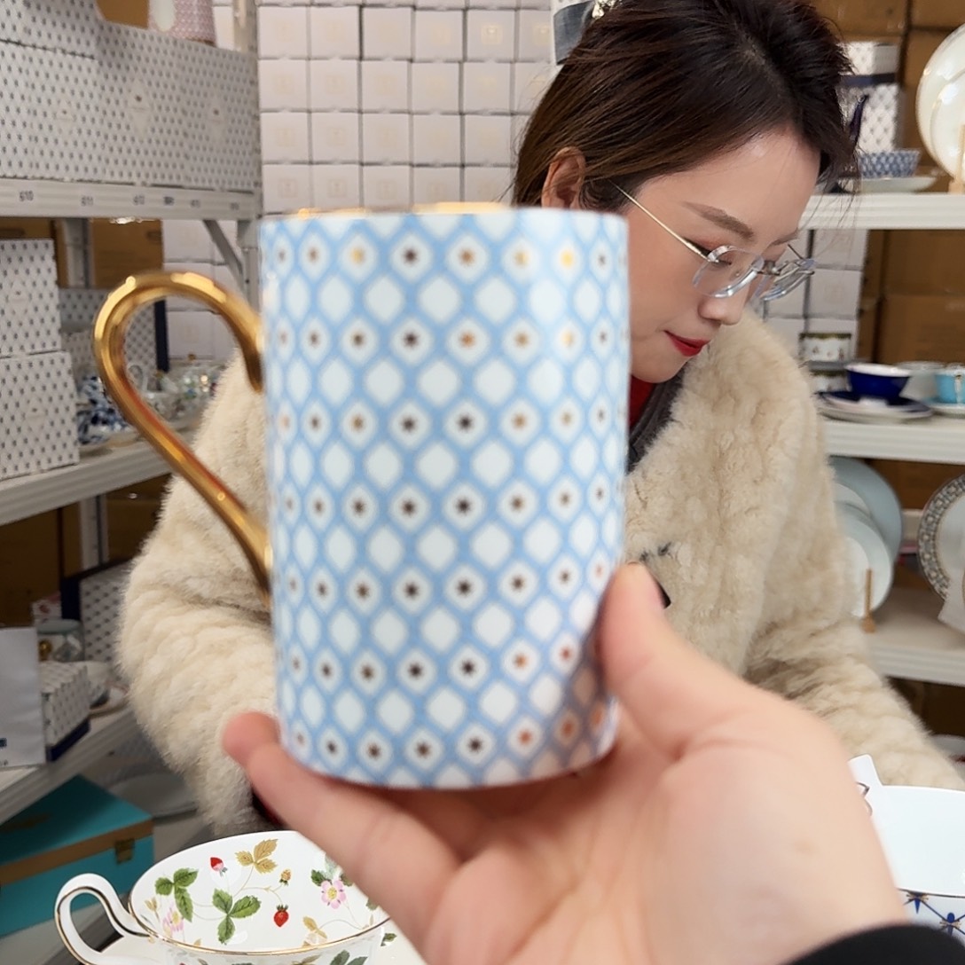 骨瓷高骨马克杯400ml一只外贸尾单无底标