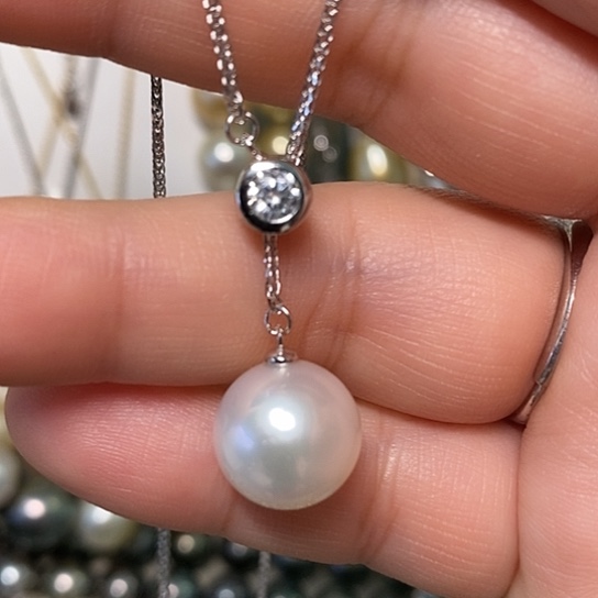 海水珍珠颈饰银S925镶嵌11.9