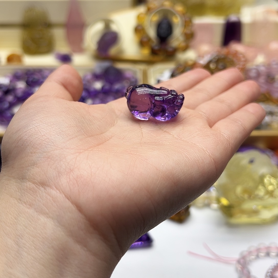 紫晶颈饰未镶嵌diao zhui