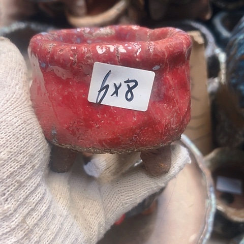 红陶粗陶花盆手工