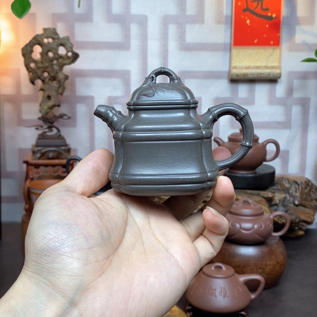 紫砂茶具老段四方竹鼎