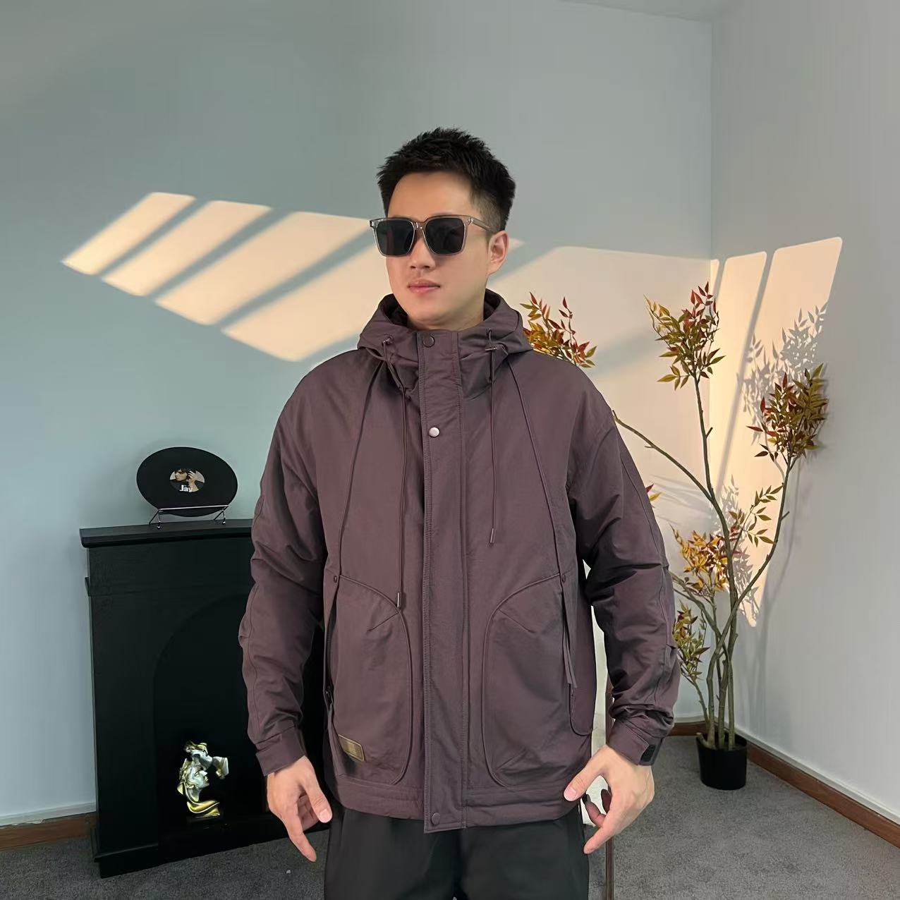 秋冬季简约时尚百搭款工装冲锋衣二棉服2603