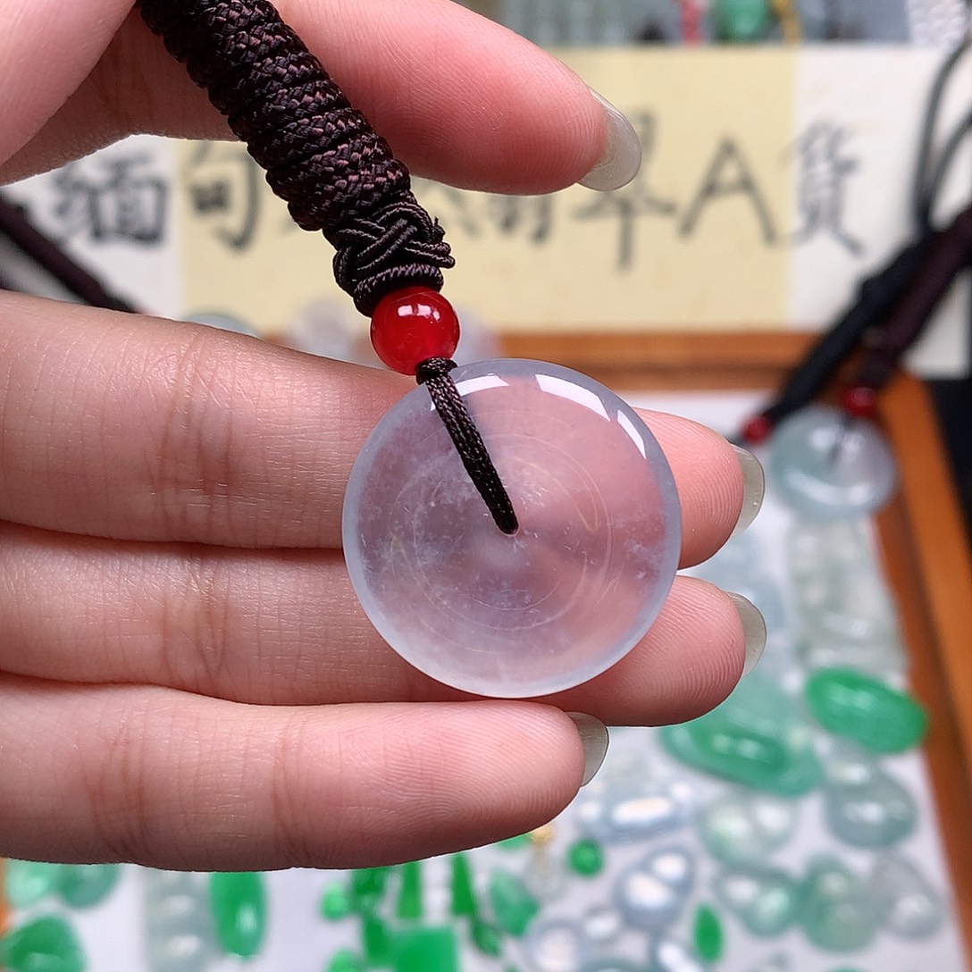 翡翠裸石缅甸天然A货翡翠冰种平安扣