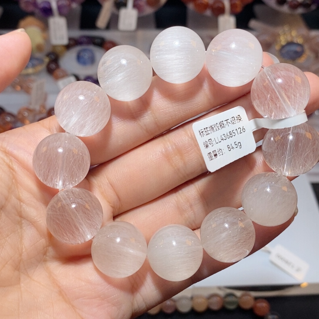 未镶嵌手链水晶白兔毛手链17