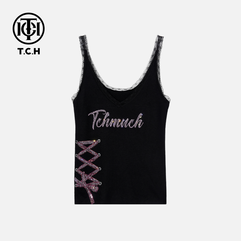 TCH私服烫钻工艺新时尚淑女百搭新潮流吊带女T75C14E5002轻奢tch