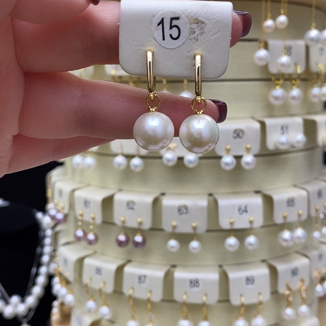 淡水珍珠耳饰银S925镶嵌