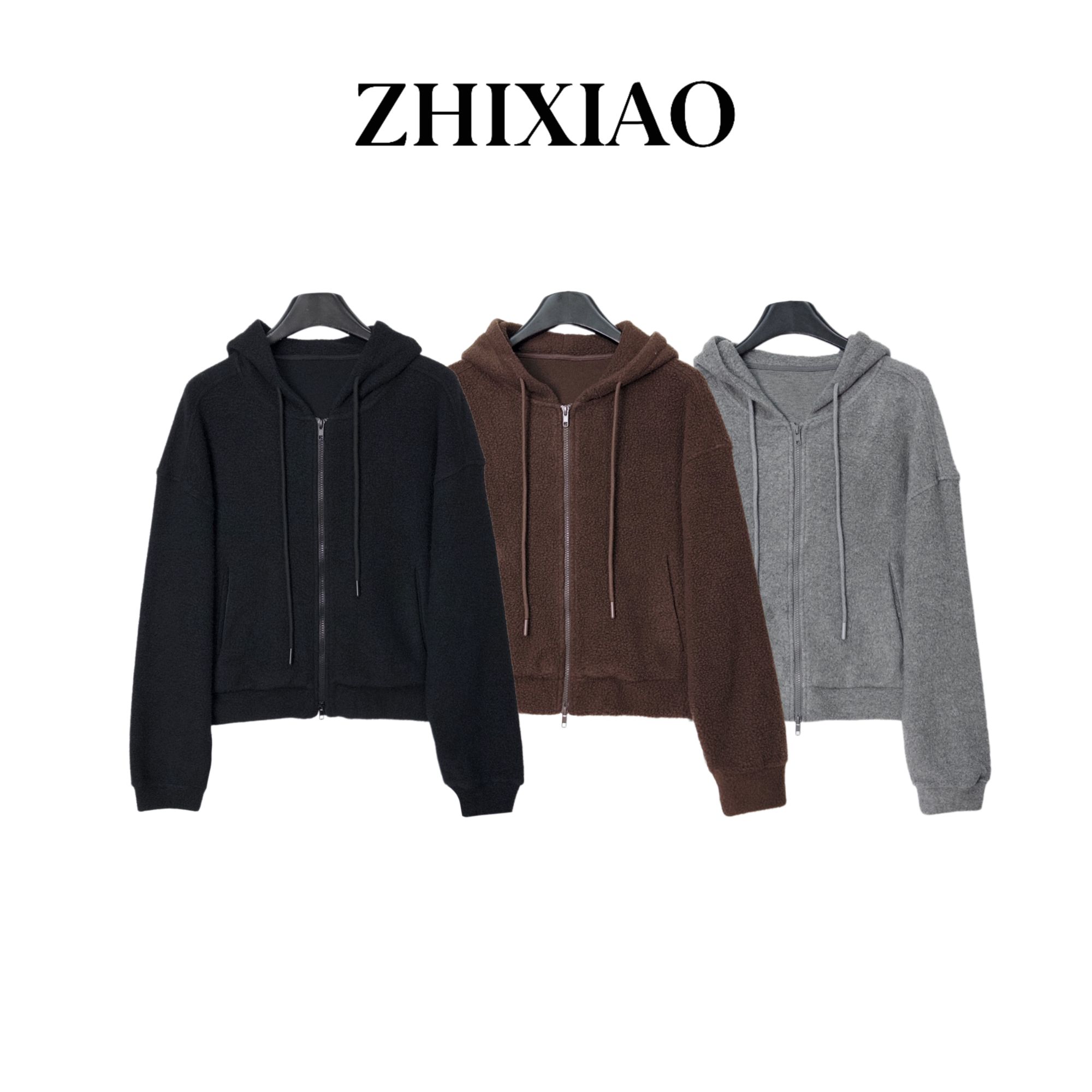 【ZHIXIAO】秋冬新款：连帽拉链外套250863