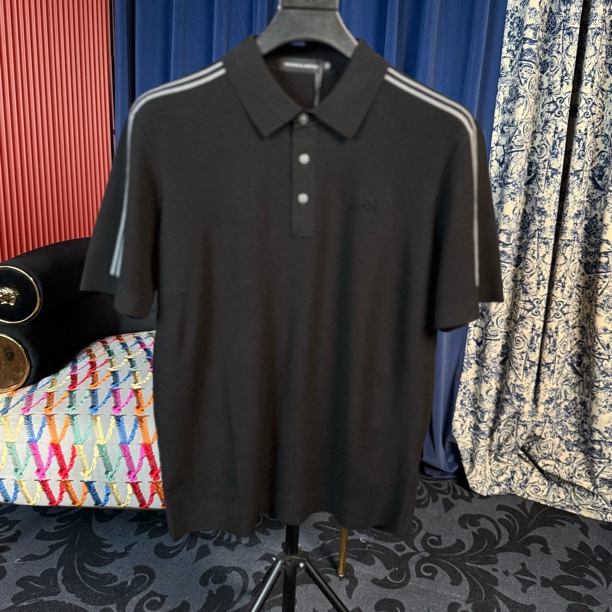 25097秋冬款常规款纯色修身型短袖Polo衫休闲修身半袖百搭男士