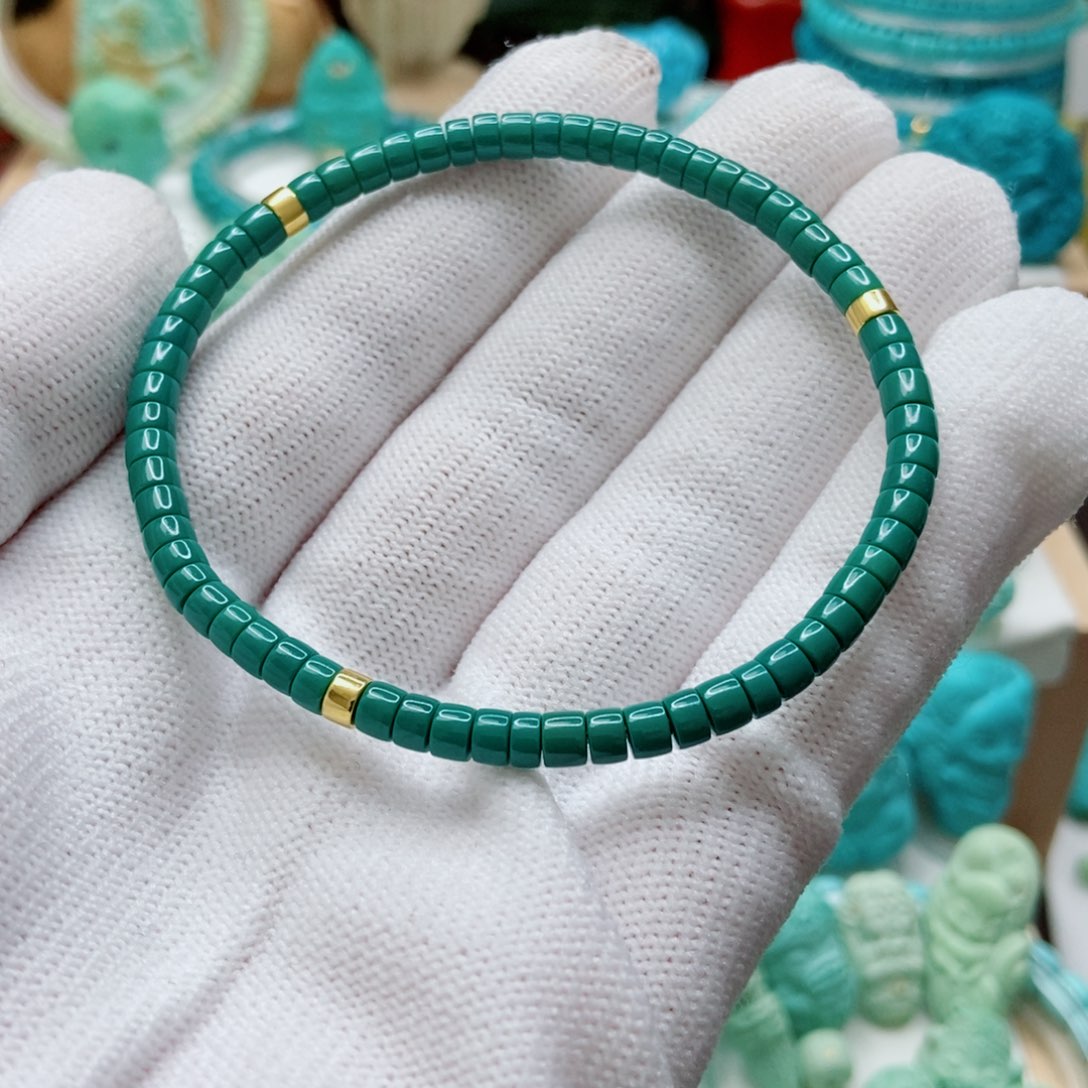 绿松石18K金镶嵌手串