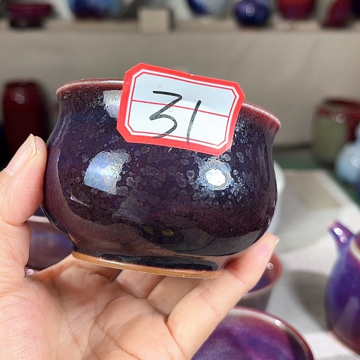 小***哥瓷片钧瓷手工艺品杯子