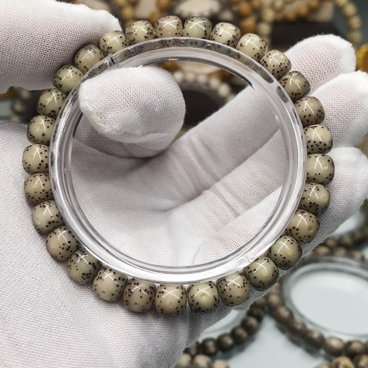 【闪购商品】星月菩提手串8×7一物一图原生态同枝糯冰双留白