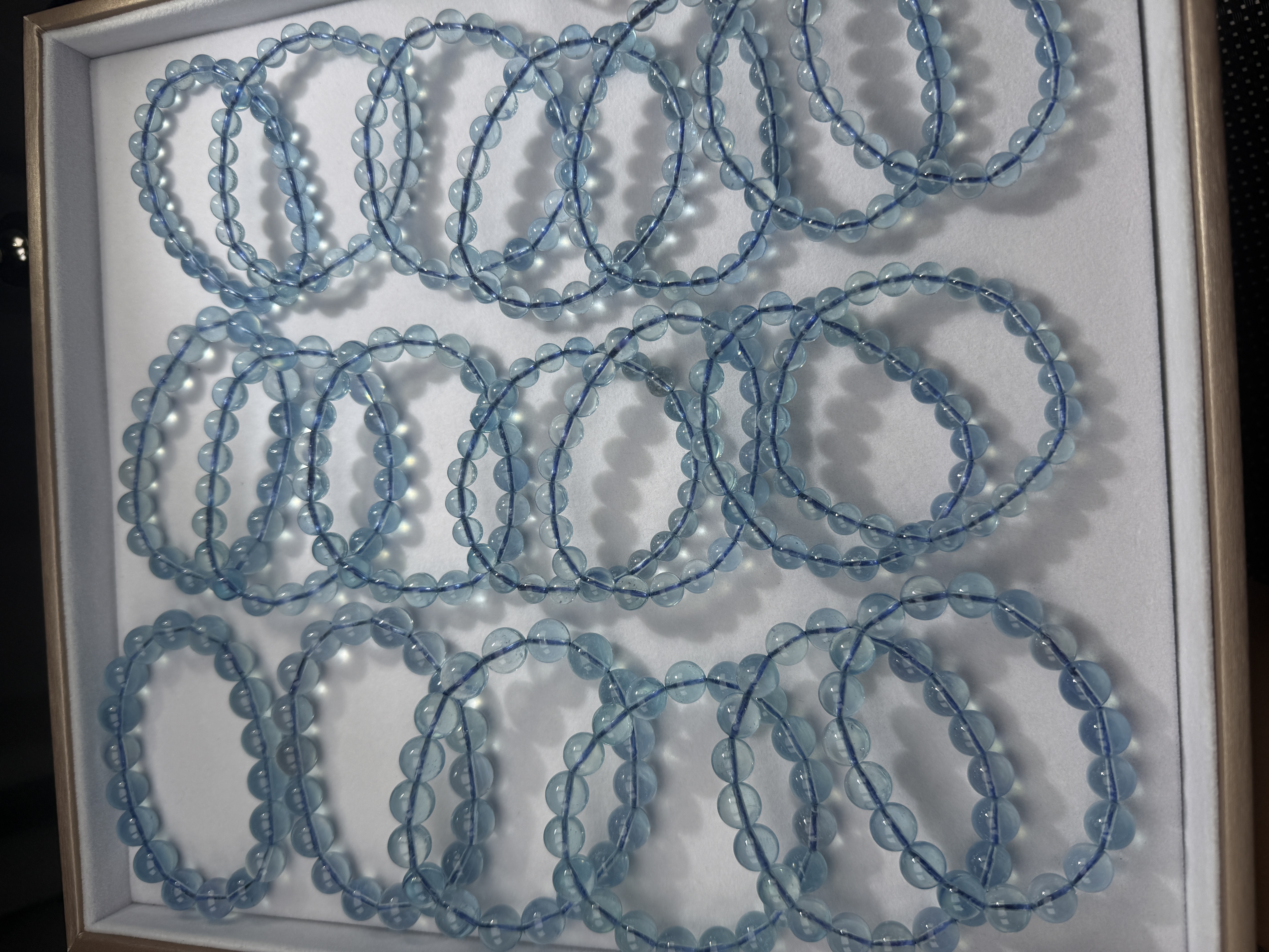 (海蓝宝专属链接)冰川蓝手串天然水晶精致直播间严选