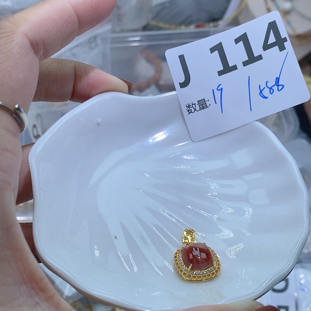 南红玛瑙珠宝半成品银S925镶嵌J114