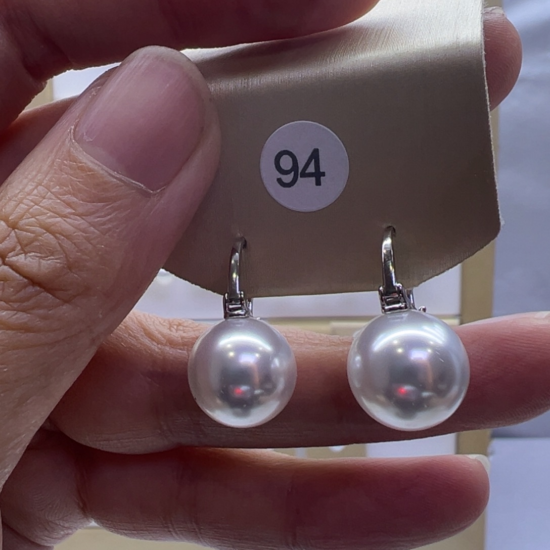 淡水珍珠耳饰银S925镶嵌