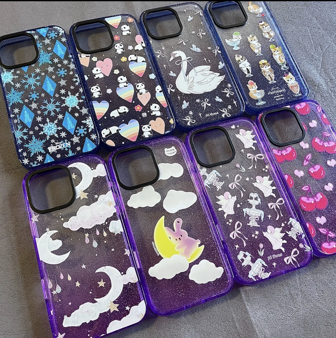 【官版渐变星钻】透明时尚适用于iPhone16promax全包手机壳可爱