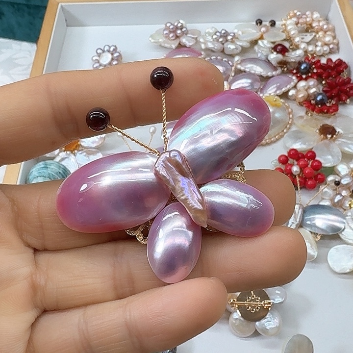 淡水珍珠胸饰银S925镶嵌