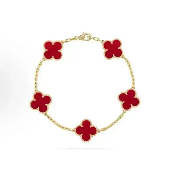 【元旦专属】（全新未使用）气质金天然手链五花造型轻奢文创项链